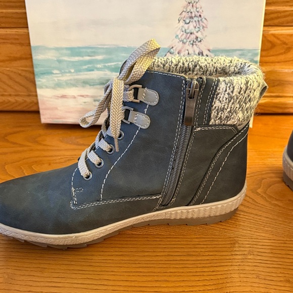 Spring Step Blue / Gray Ankle Boots Size 41 (9.5) - Picture 4 of 8